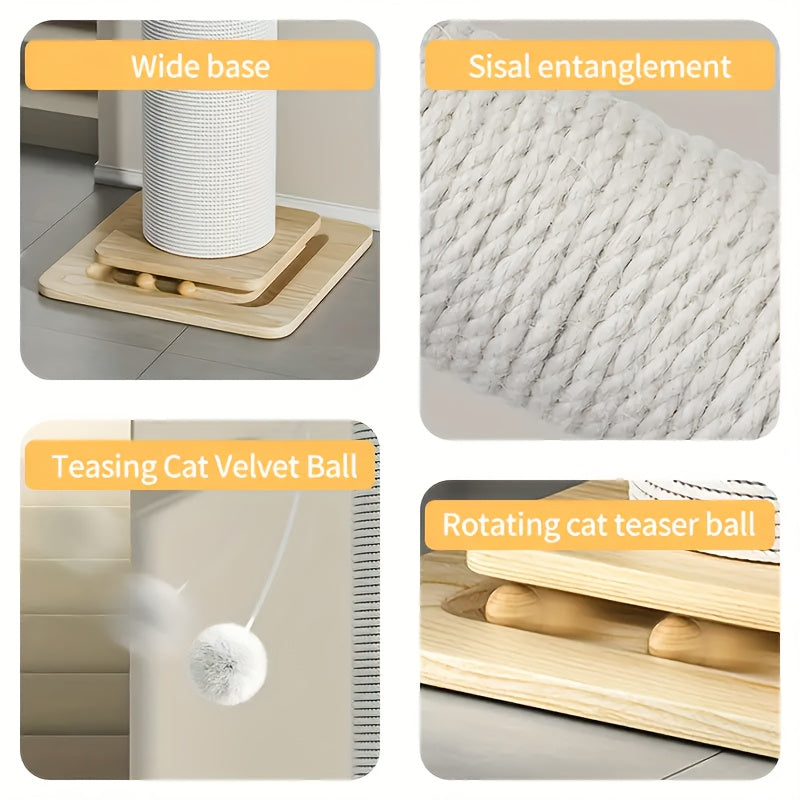Extra Large Vertical Sisal Cat Scratching Post With Ball