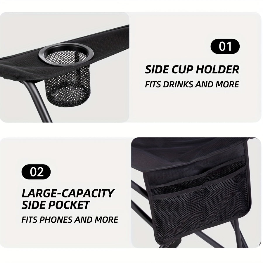 UPWELL Portable Folding Patio Chair With Carry Bag Adjustable Height Removable Footrests Outdoor Lounge Chair