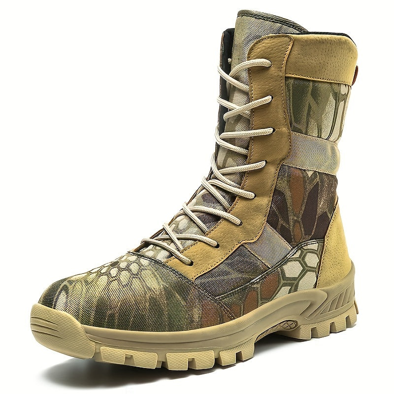 Mens Camo Insulated Hiking Boots High Top Durable Shoes