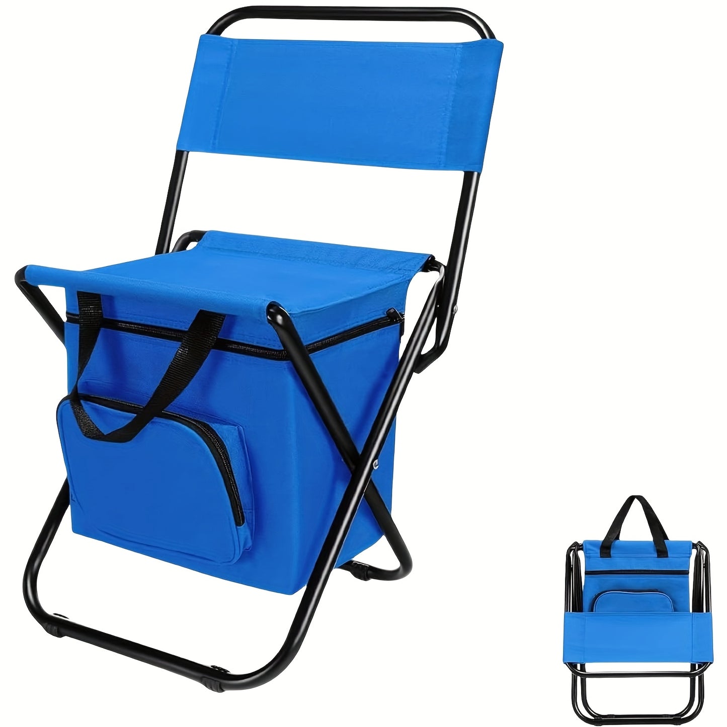 Heavy Duty Portable Folding Camping Chair With Backrest Extra Wide Seat With Backpack Over 500 Pounds Weight Capacity