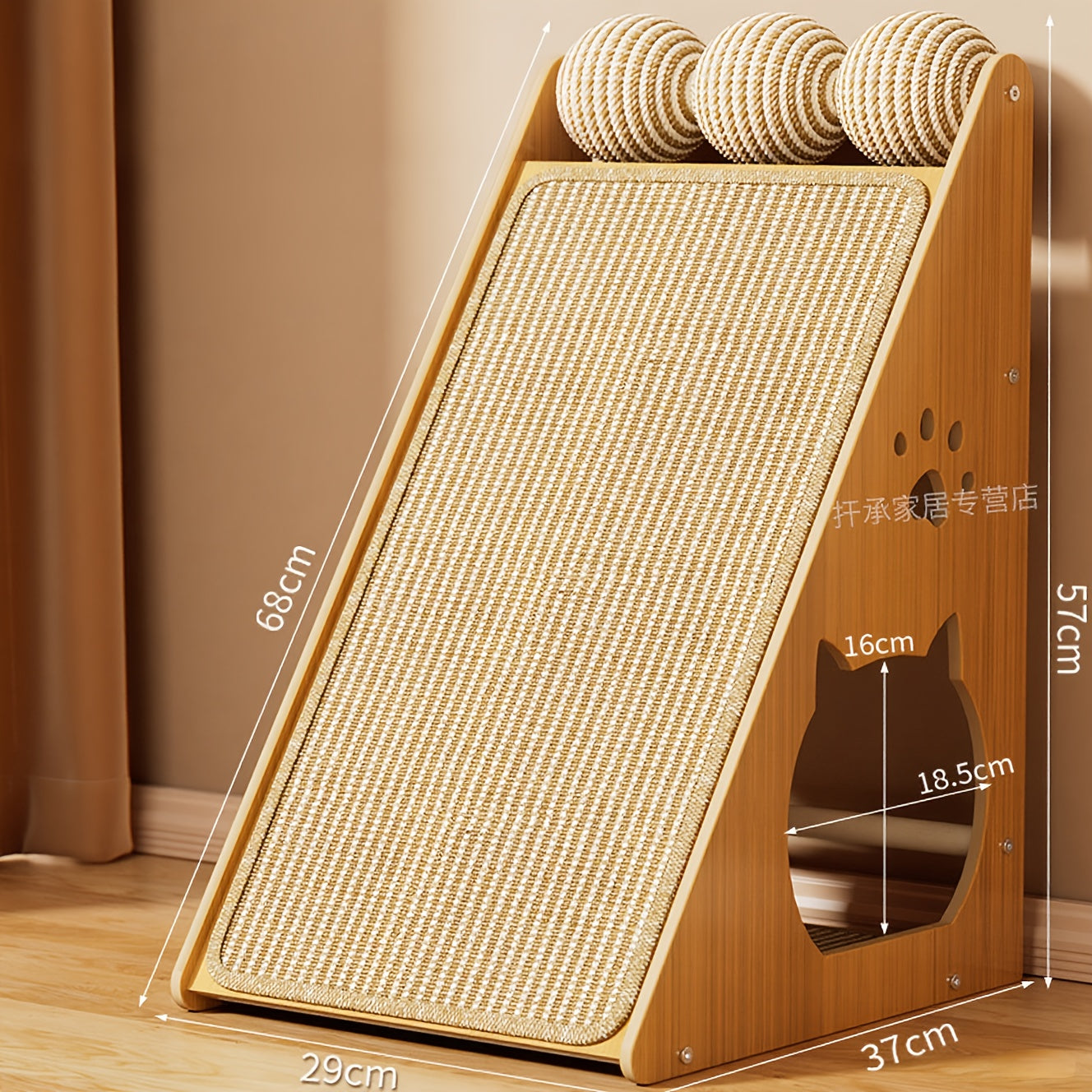 27 Inch Multi Scene Cat Scratching Board With Sisal Rope