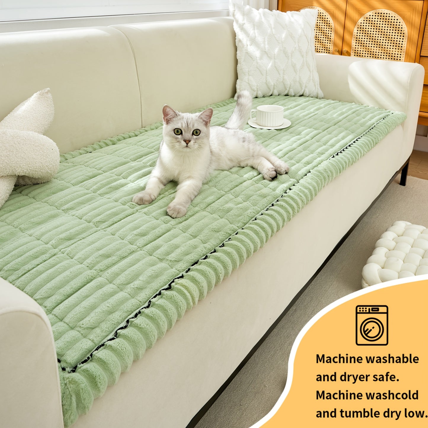 Universal Thickened Flannel Sofa Cushion Drawstring Non Slip