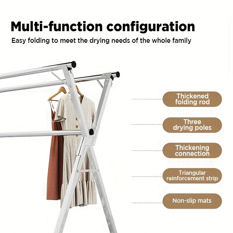 JOYBOS Adjustable Retractable Clothes Drying Rack 63 to 78.7 Inches Folding Indoor Outdoor Heavy Duty Stainless Steel