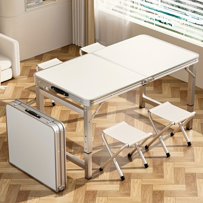 Foldable Portable Banquet Table Aluminum All Occasion Indoor Outdoor Adjustable Height Compact Folding Design