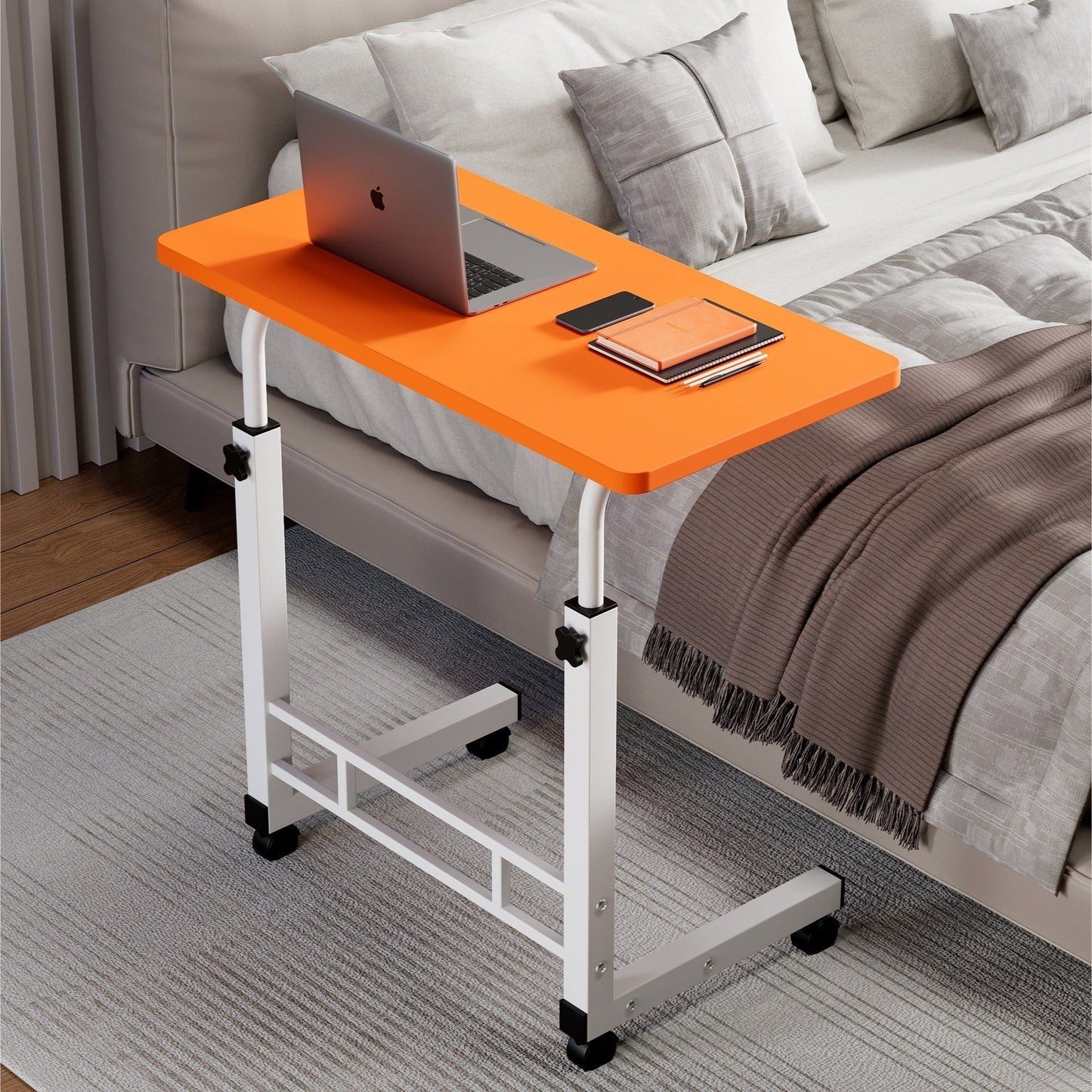 Height Adjustable Mobile Laptop Desk With Wheels 8 Colors