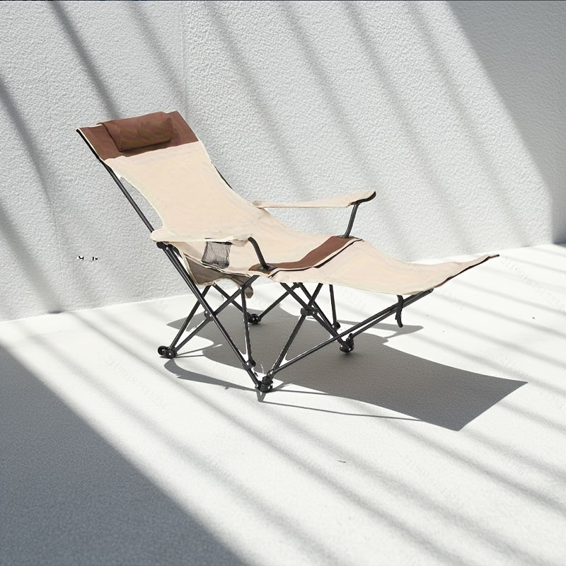 UPWELL Portable Folding Patio Chair With Carry Bag Adjustable Height Removable Footrests Outdoor Lounge Chair