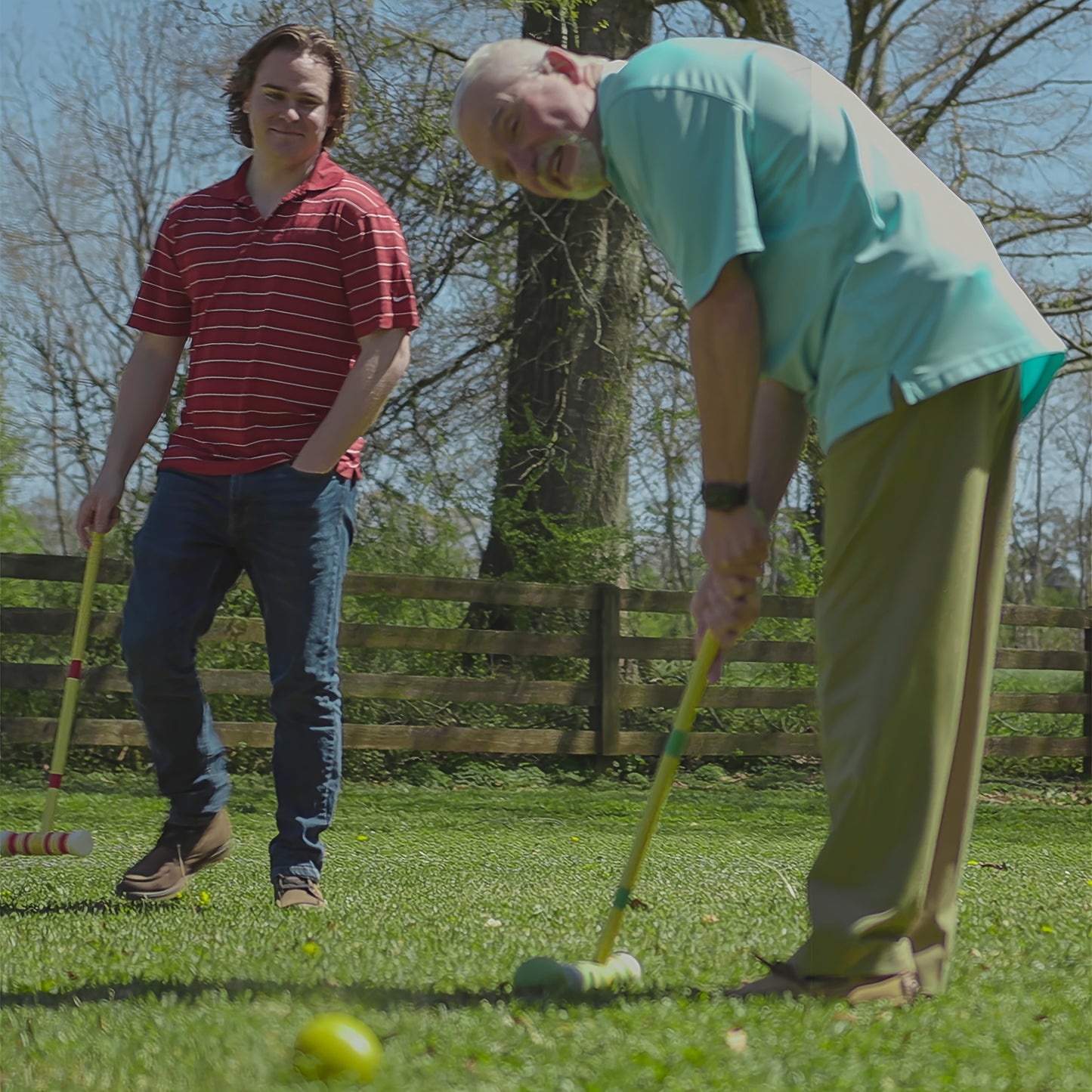 6 Player Croquet Set With Wooden Mallets And Colored Balls In A Sturdy Carrying Bag For Lawn Backyard Park And Friends