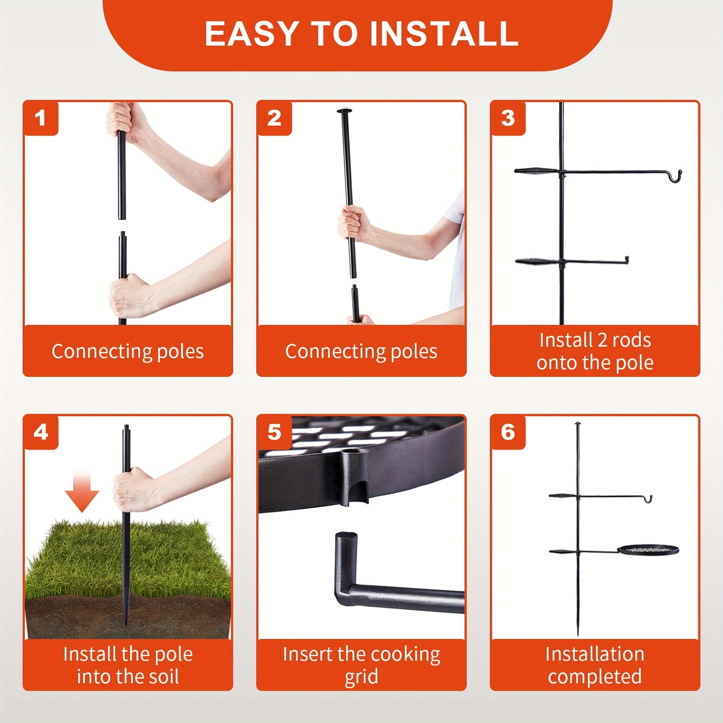 Matladin Portable Camping Grill Rotating Height Adjustable