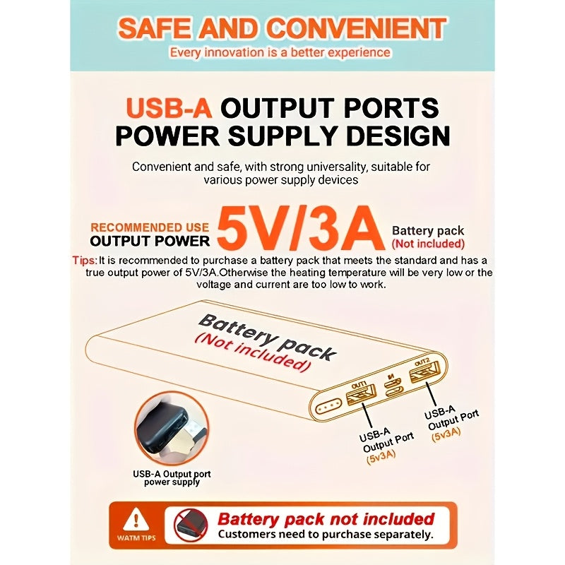 Portable Foldable Heated Seat Cushion With USB And 3 Modes