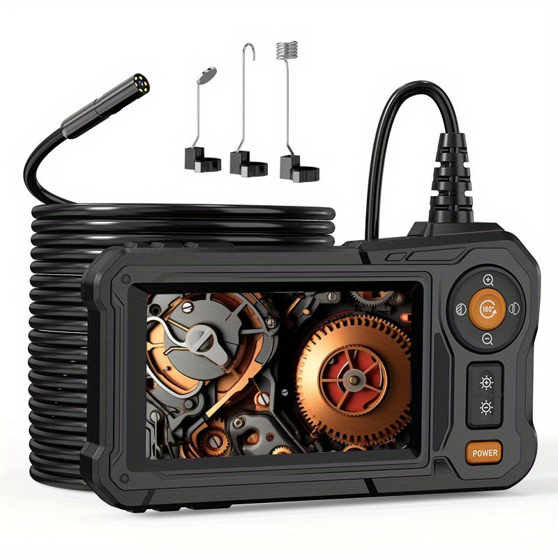 Endoscope With SemiRigid Snake Camera Four Point Three Inch Screen 1080P 16.4Ft Cord IP67 Waterproof Borescope Sewer