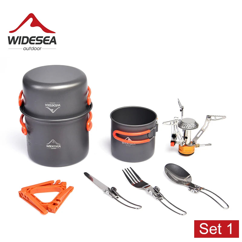 Widesea Camping Cookware Set Portable Folding Pot For Trip