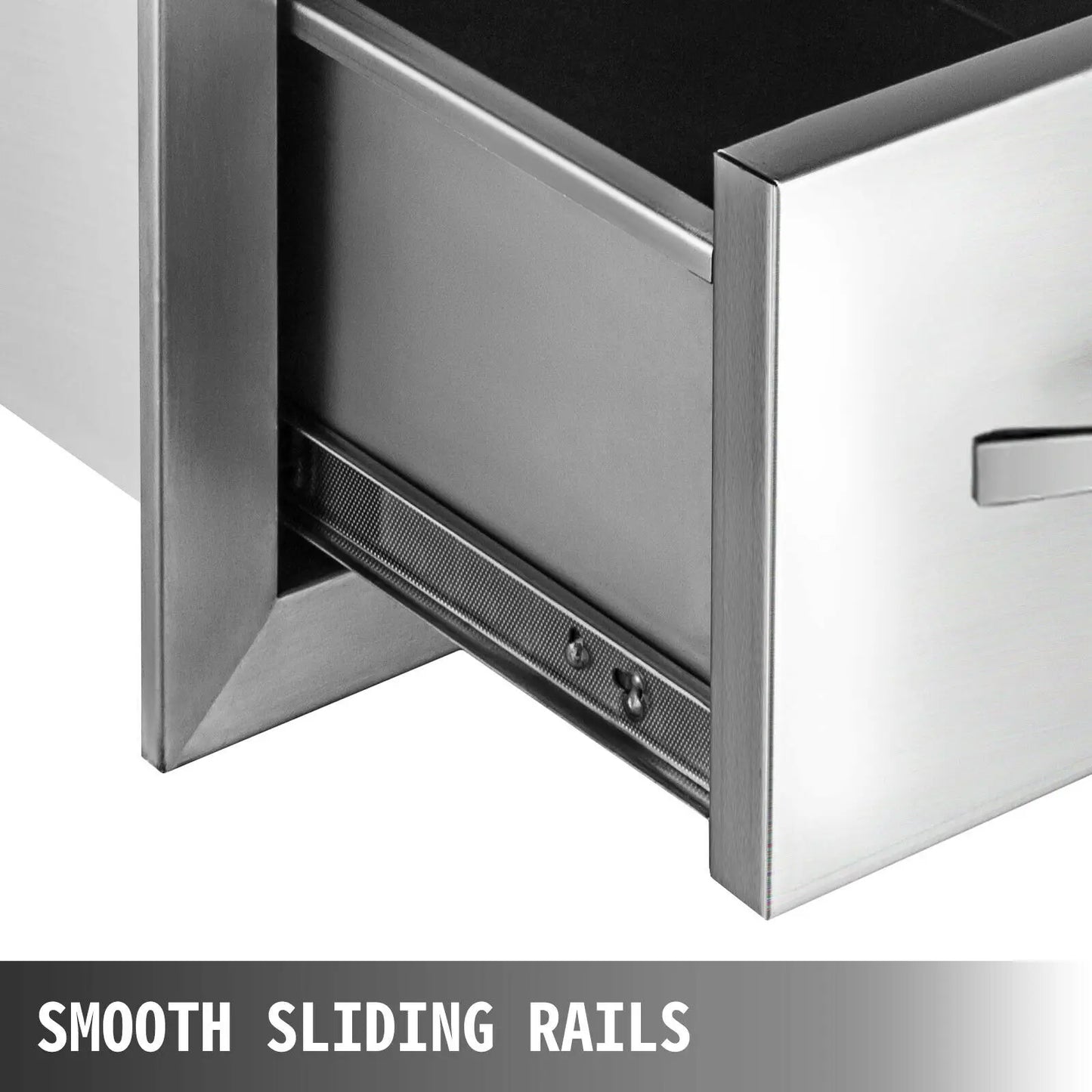 SucceBuy Stainless Steel Outdoor Kitchen Drawers with Handle Large Storage BBQ Island Weather Resistant