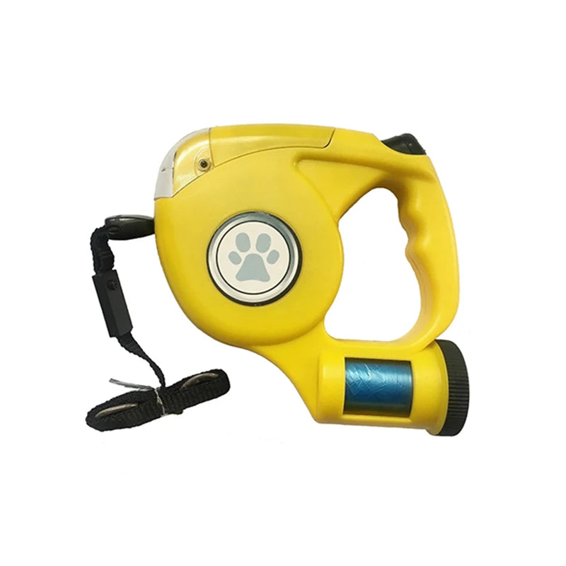 LED Retractable Dog Leash With Waste Bag 4.5M Night Safety