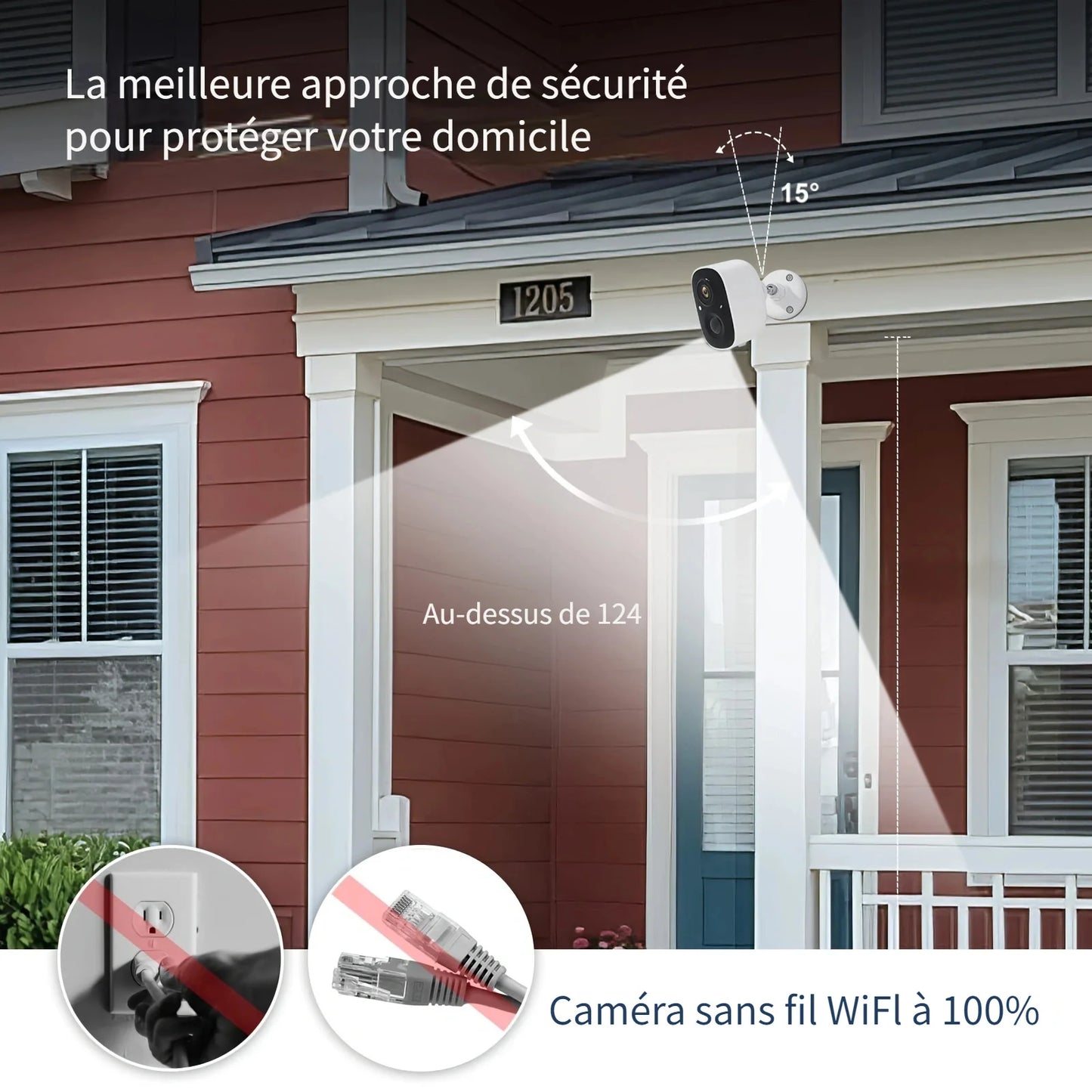Wireless Outdoor Security Camera 3MP Battery Powered