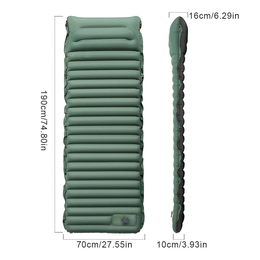 10cm Self Inflating Camping Mat With Foot Pump Pillow