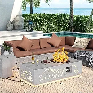Propane Fire Pit Table 42 Inch Gas Fire Pits Outdoor Fireplaces Tabletop Fire Pit for Patio CSA Certified