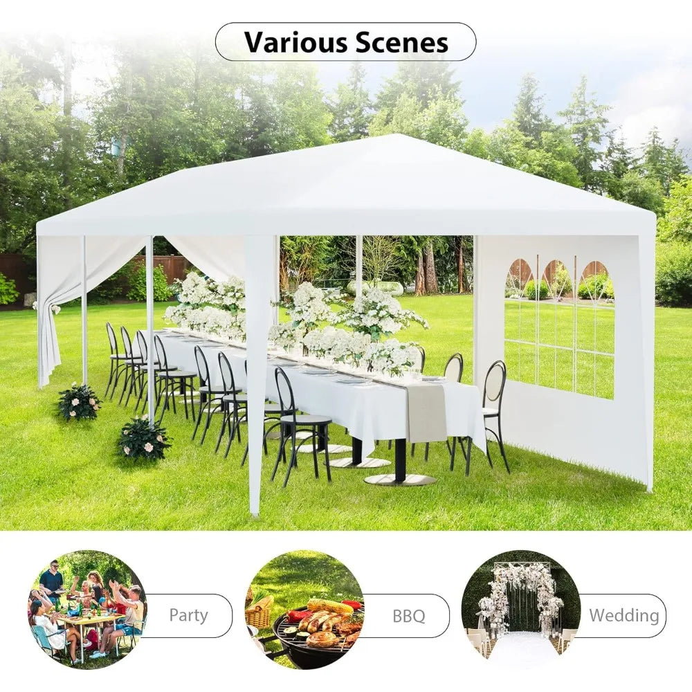 10 X 30 Outdoor Waterproof Gazebo Canopy Tent White