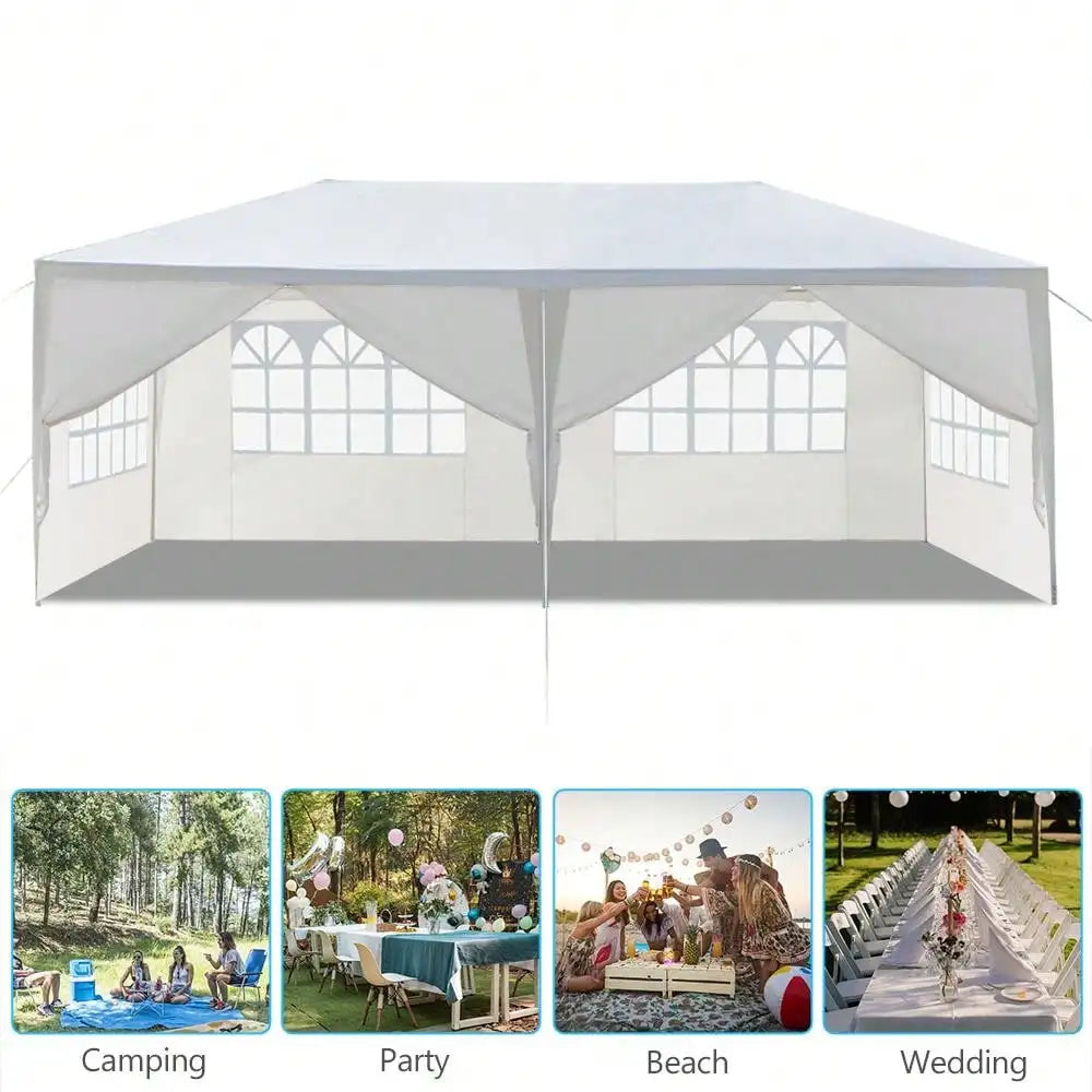 10 X 20 Canopy Tent Waterproof Party Gazebo Black Outdoor