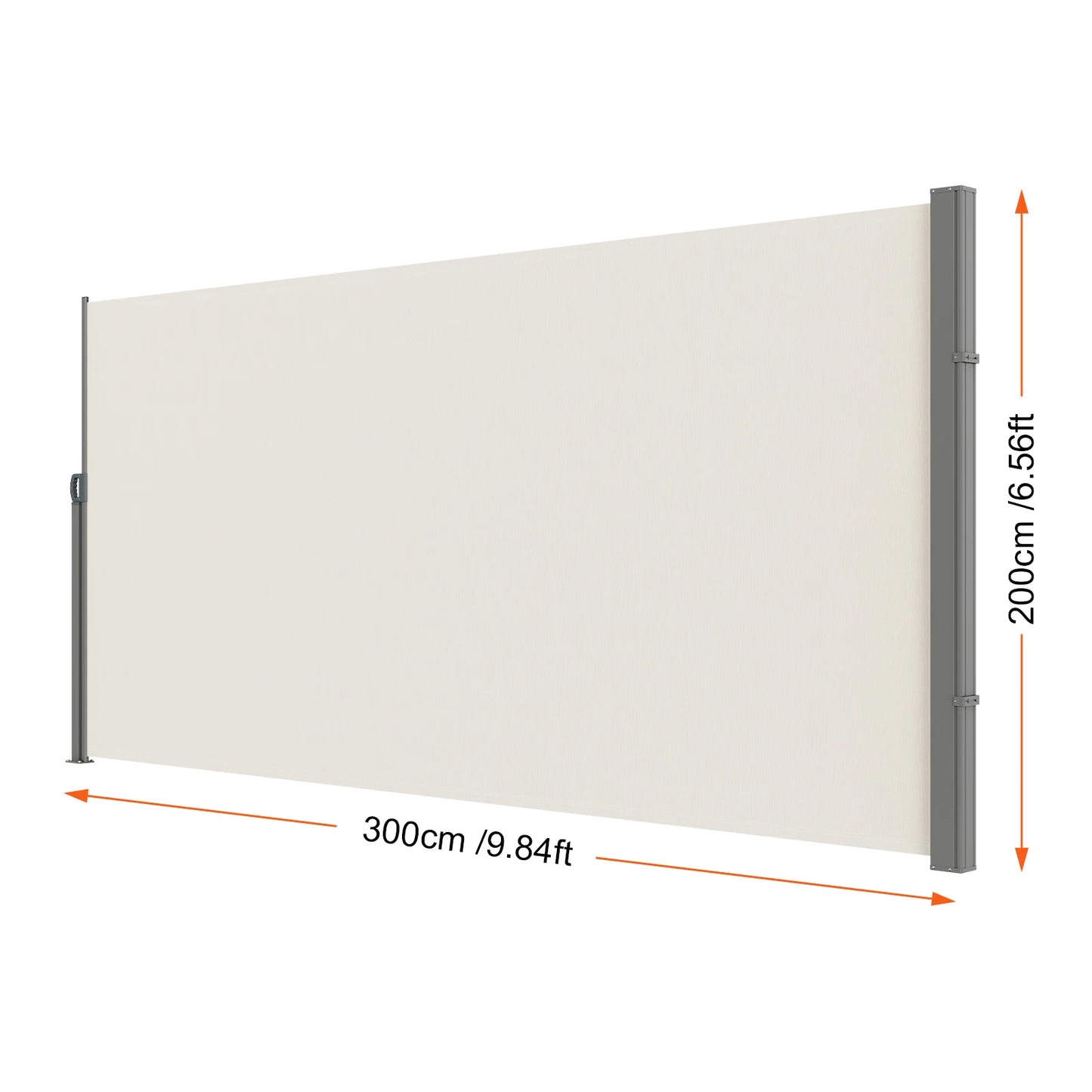 Retractable Side Awning Outdoor Privacy Polyester Waterproof