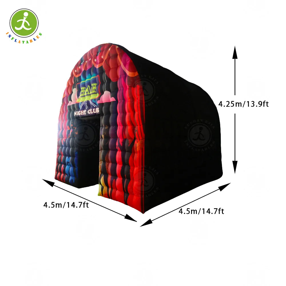 Large Black Inflatable Air Tent Square Pavilion For Camping