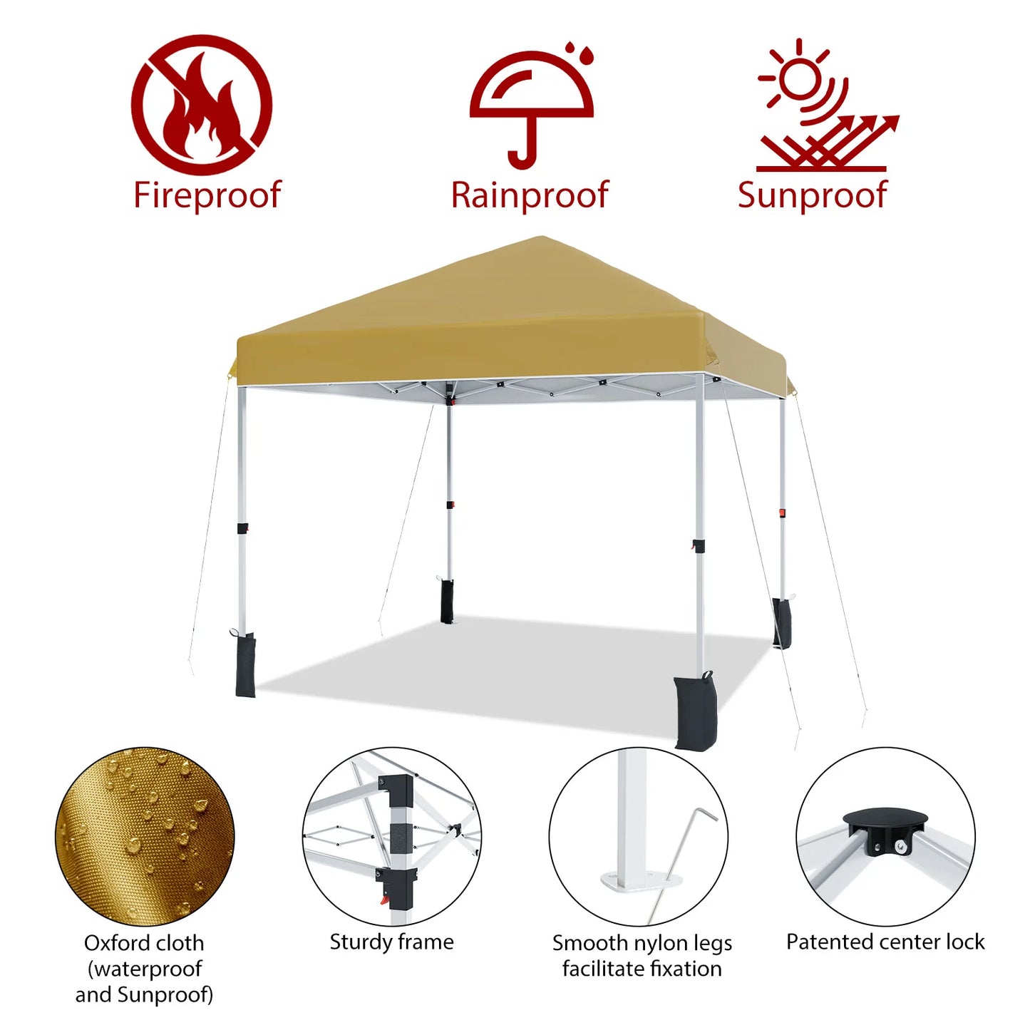 10x10 Center Locking Canopy Tent Waterproof UV Adjustable
