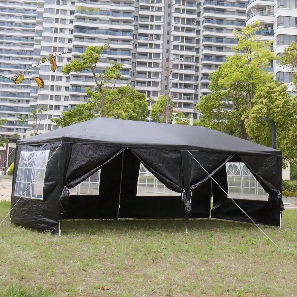 10 X 20 Canopy Tent Waterproof Party Gazebo Black Outdoor
