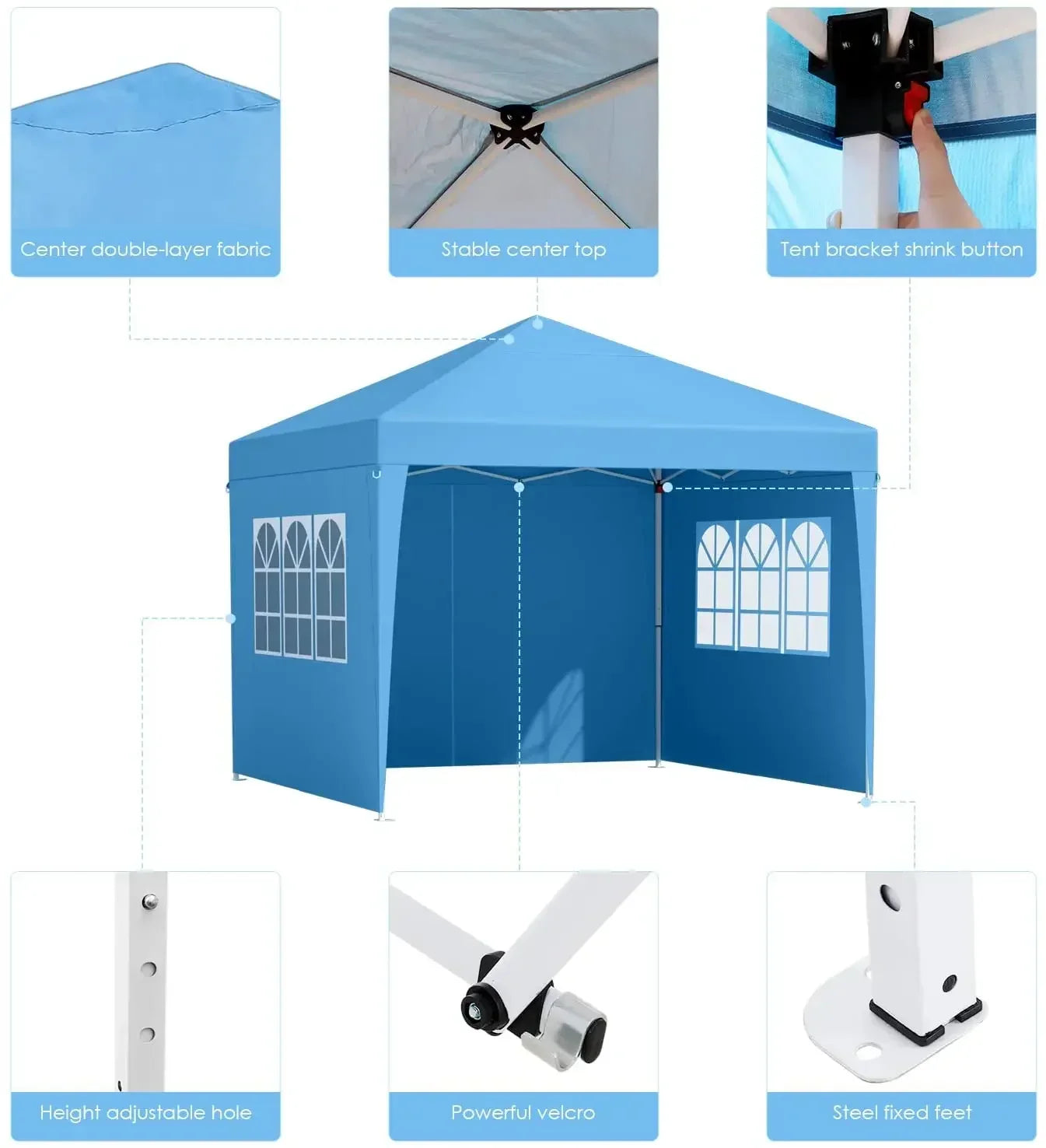 3x3m Sunshade Gazebo Portable Outdoor Rainproof Tent