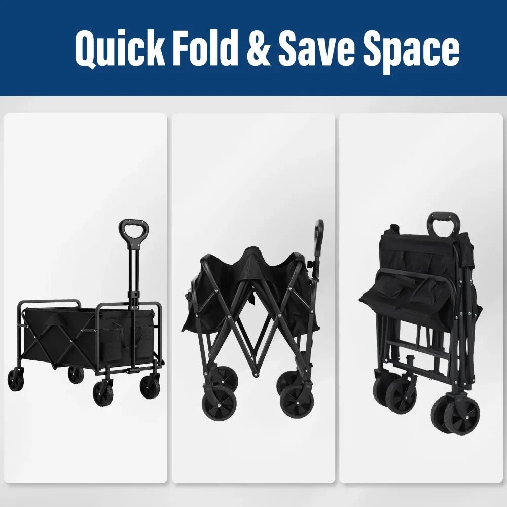 Foldable Wheel Camping Handcart Portable One Hand Cargo