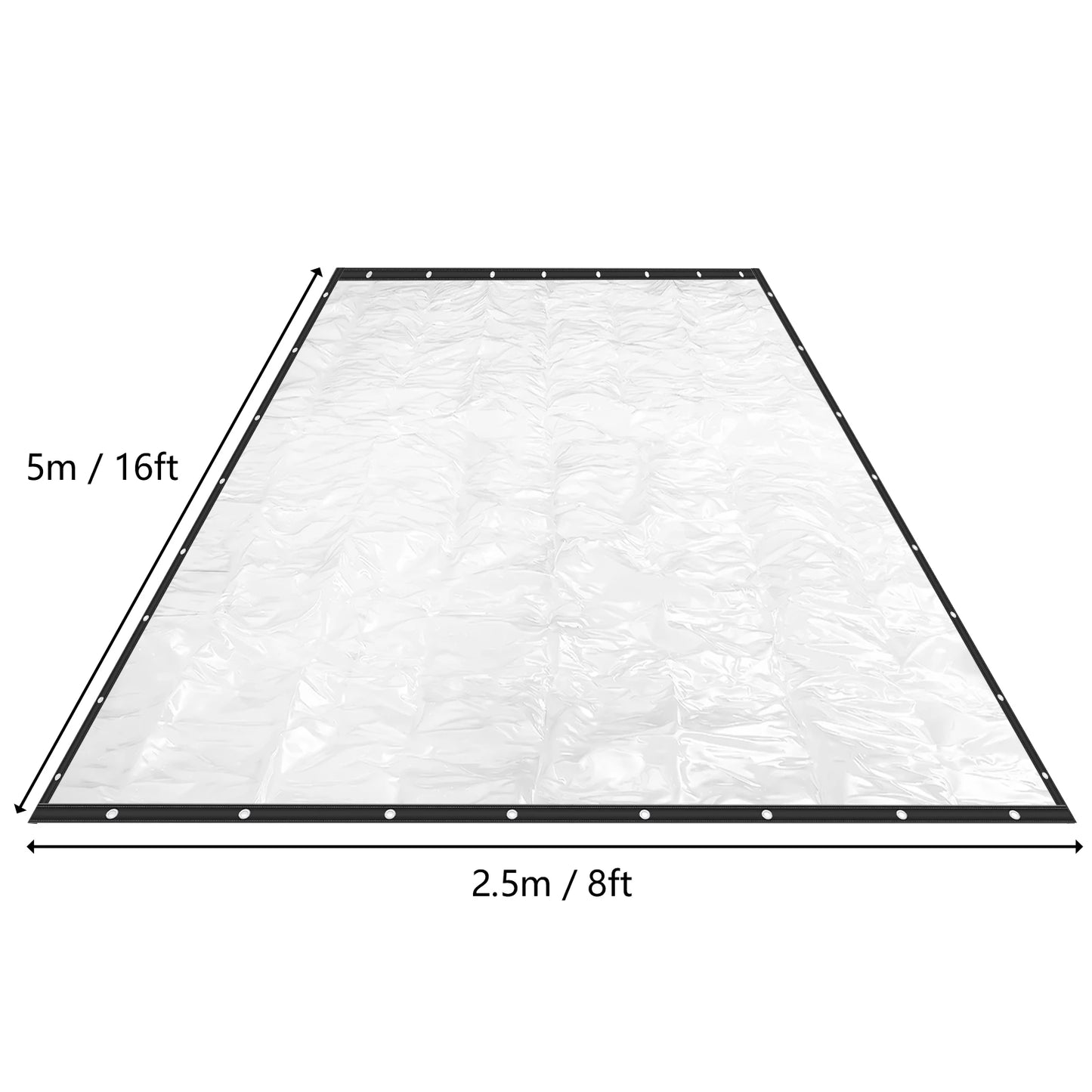 8 By 16 Ft Rainproof Clear PVC Tarpaulin Curtain 0.5mm