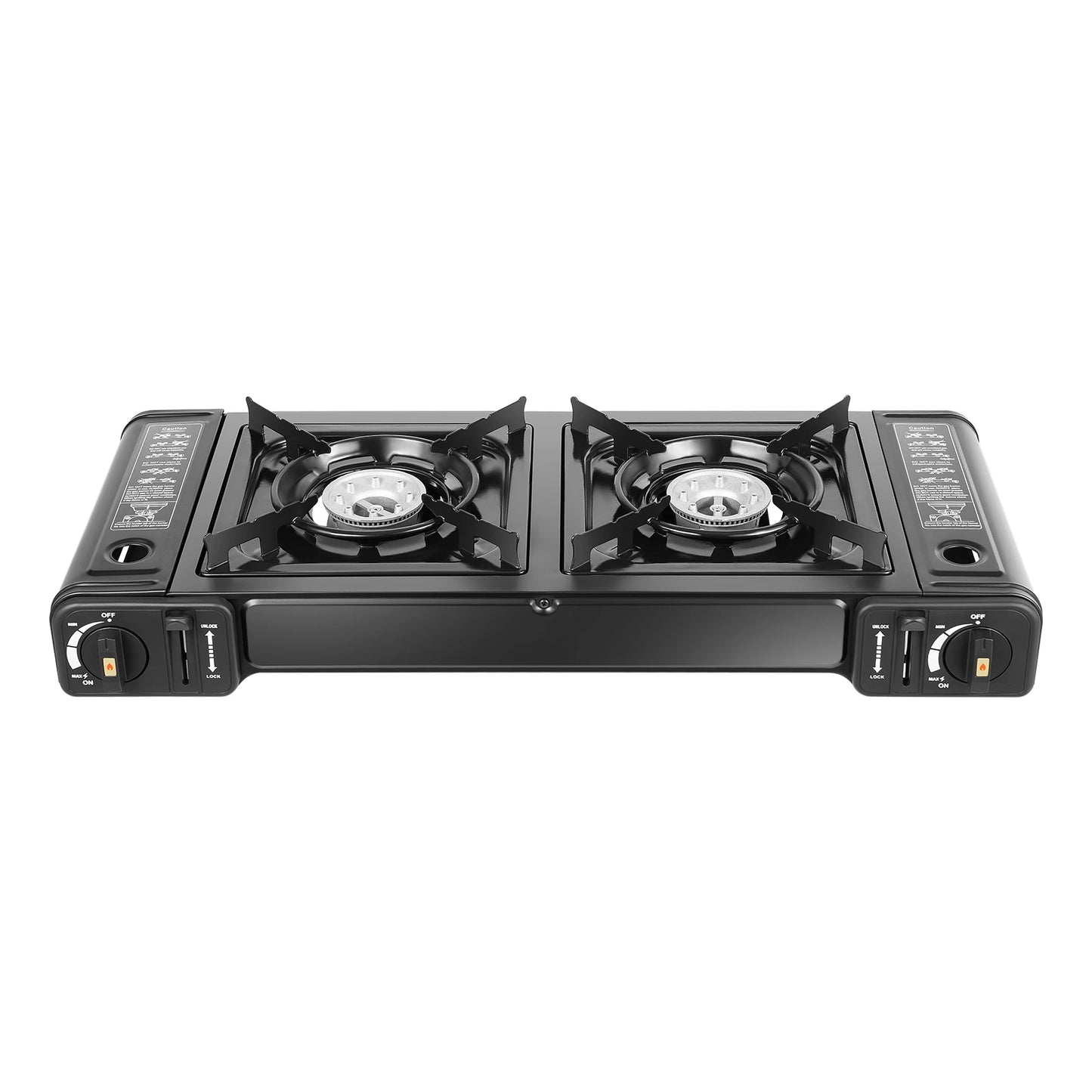 2 In 1 2 Burner Portable Camping Stove With Baking Pan