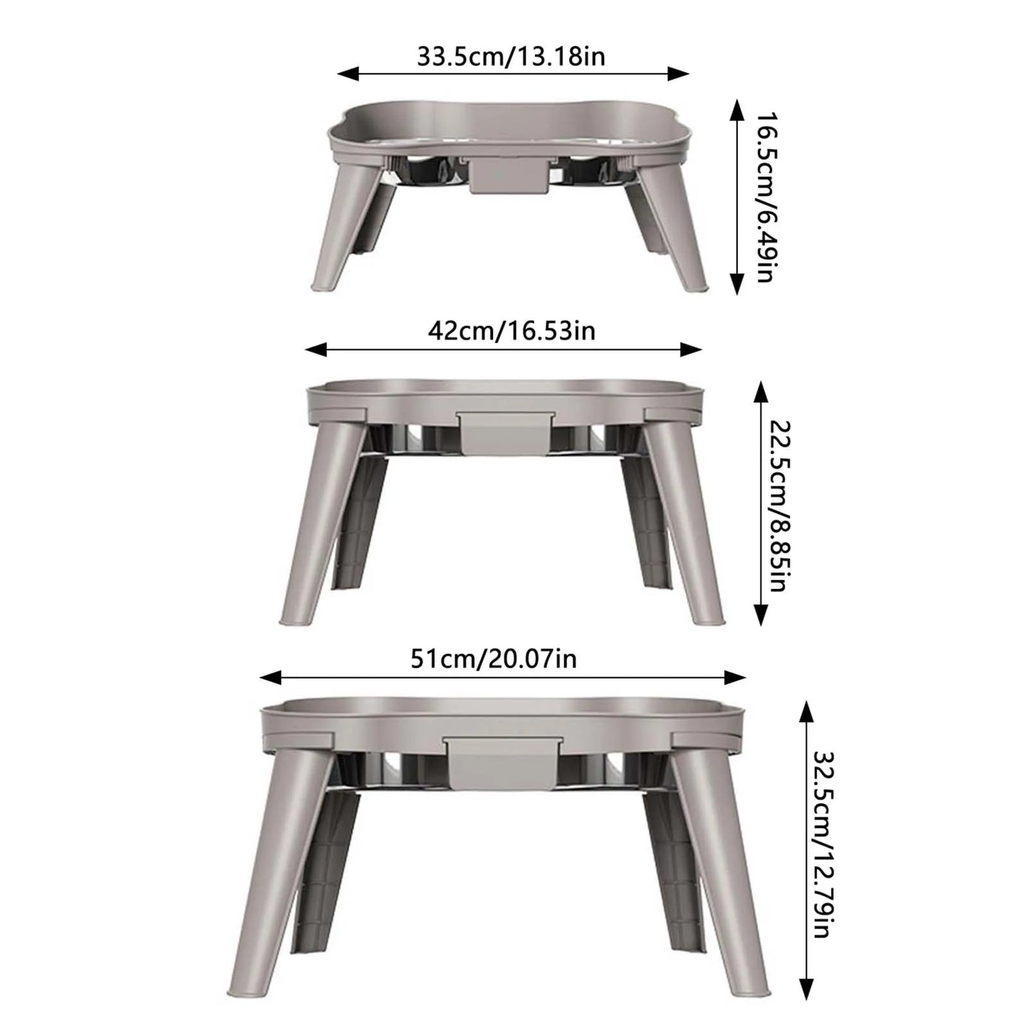 Elevated Stainless Steel Dog Feeder Non Spill Bowl Stand