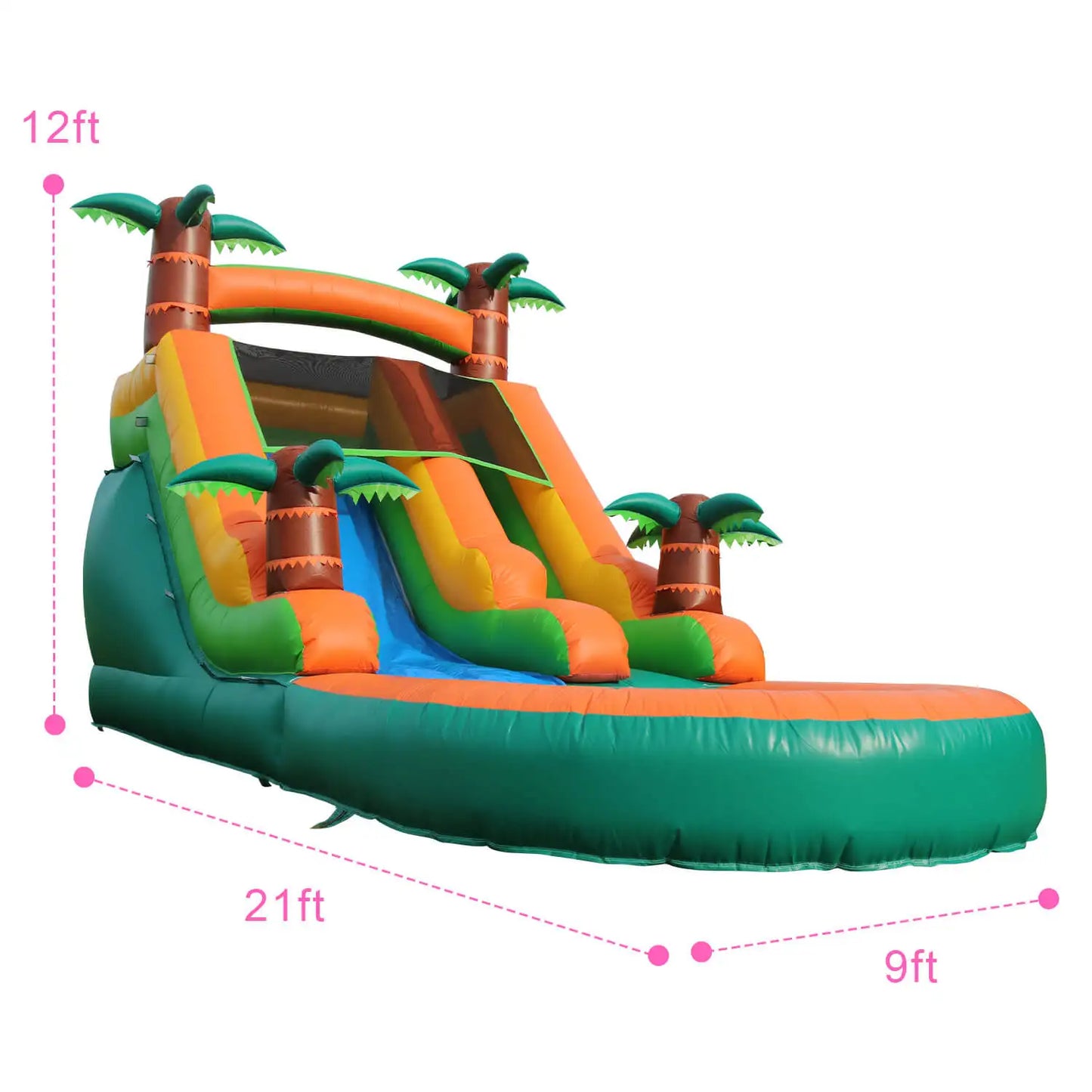 Inflatable Pool Summer Outdoor Air Bounce Water Amusement Play Equipment Inflatable Water Double Slide Bubble Ball