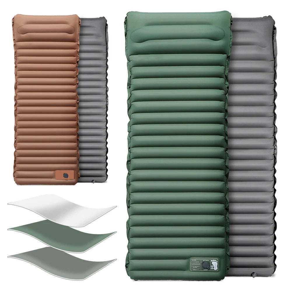 10cm Self Inflating Camping Mat With Foot Pump Pillow