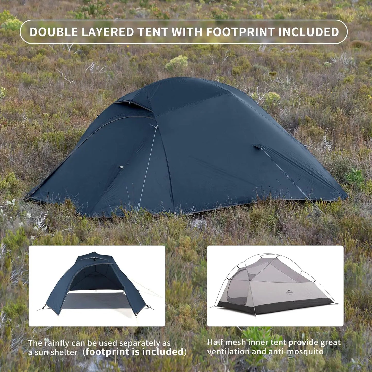 Cloud Up 3 Person Lightweight Backpacking Tent 3 Season