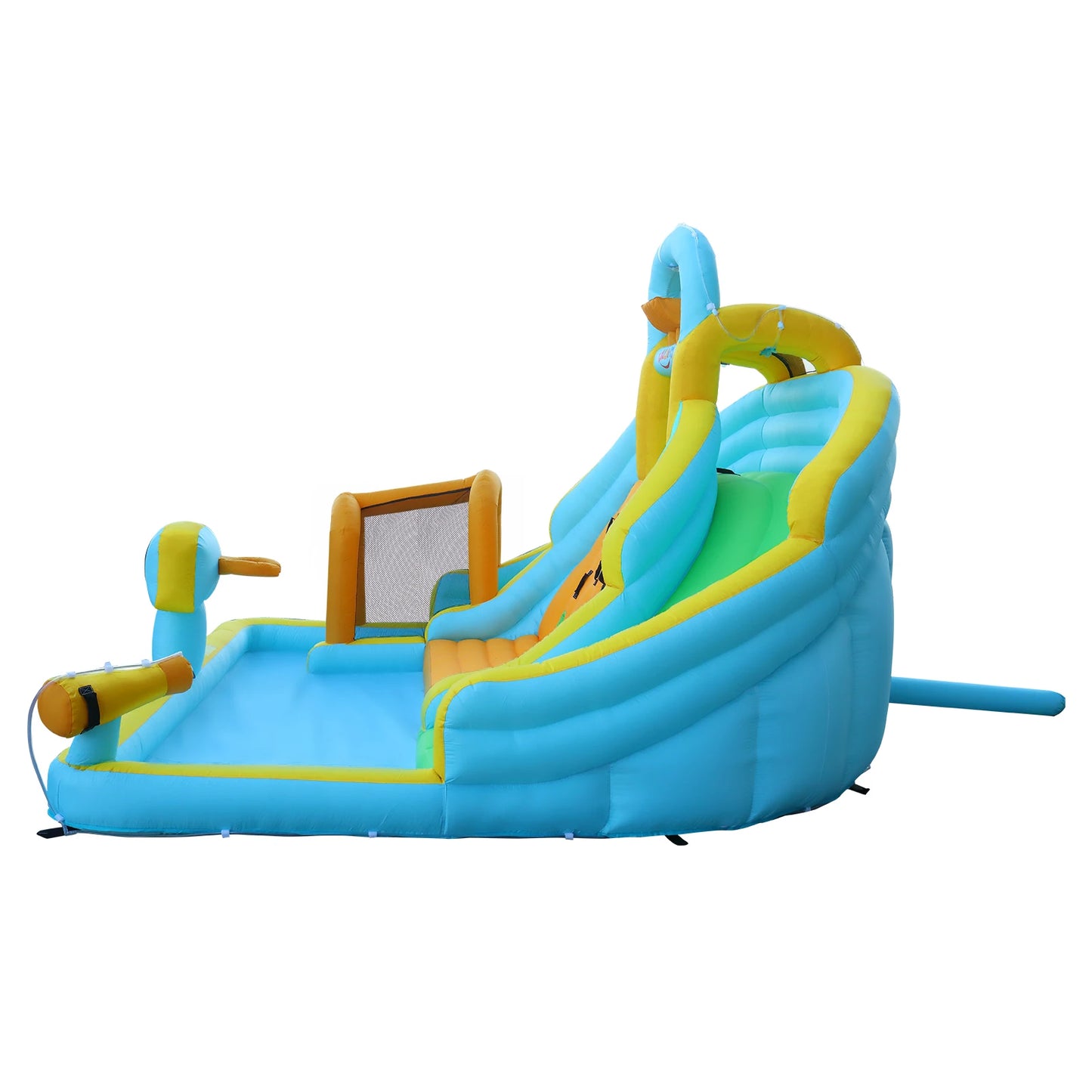 Inflatable Castle for Children with 450W Inflator Double Slides Climbing Wall Jump Area 395 x 350 x 260 cm