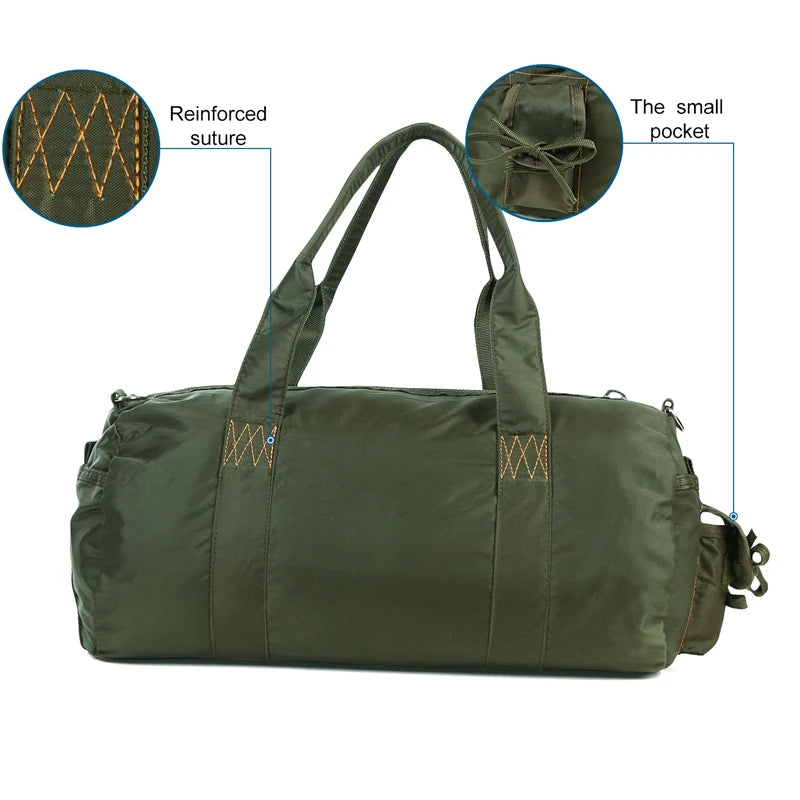 LQARMY Tactical Parachute Sport Duffle Bag 1000D Nylon Waterproof Outdoor Travel Belt Bag Camping Crossbody Bag