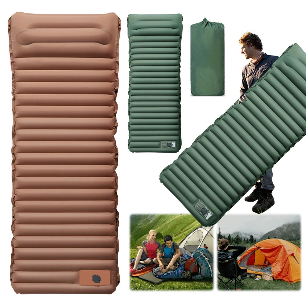 10cm Self Inflating Camping Mat With Foot Pump Pillow