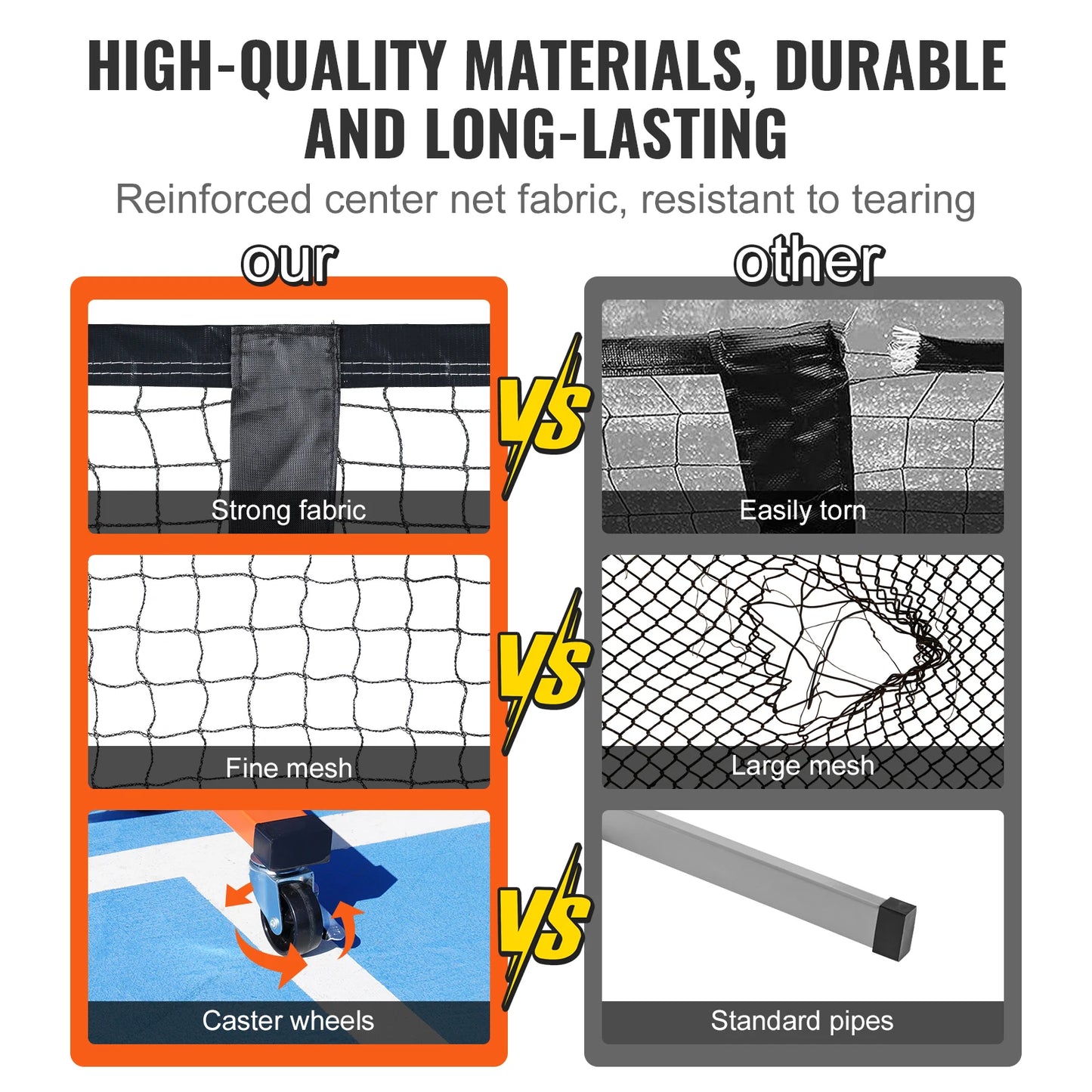 SucceBuy 22Ft Portable Pickleball Net System Full Court