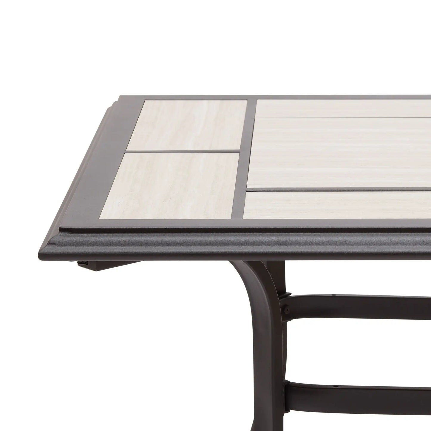 Newport Outdoor Ceramic Tile Dining Table Umbrella Hole