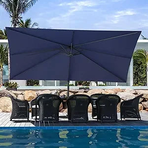 Extra Large 10x13 Ft Rectangular Cantilever Patio Umbrella