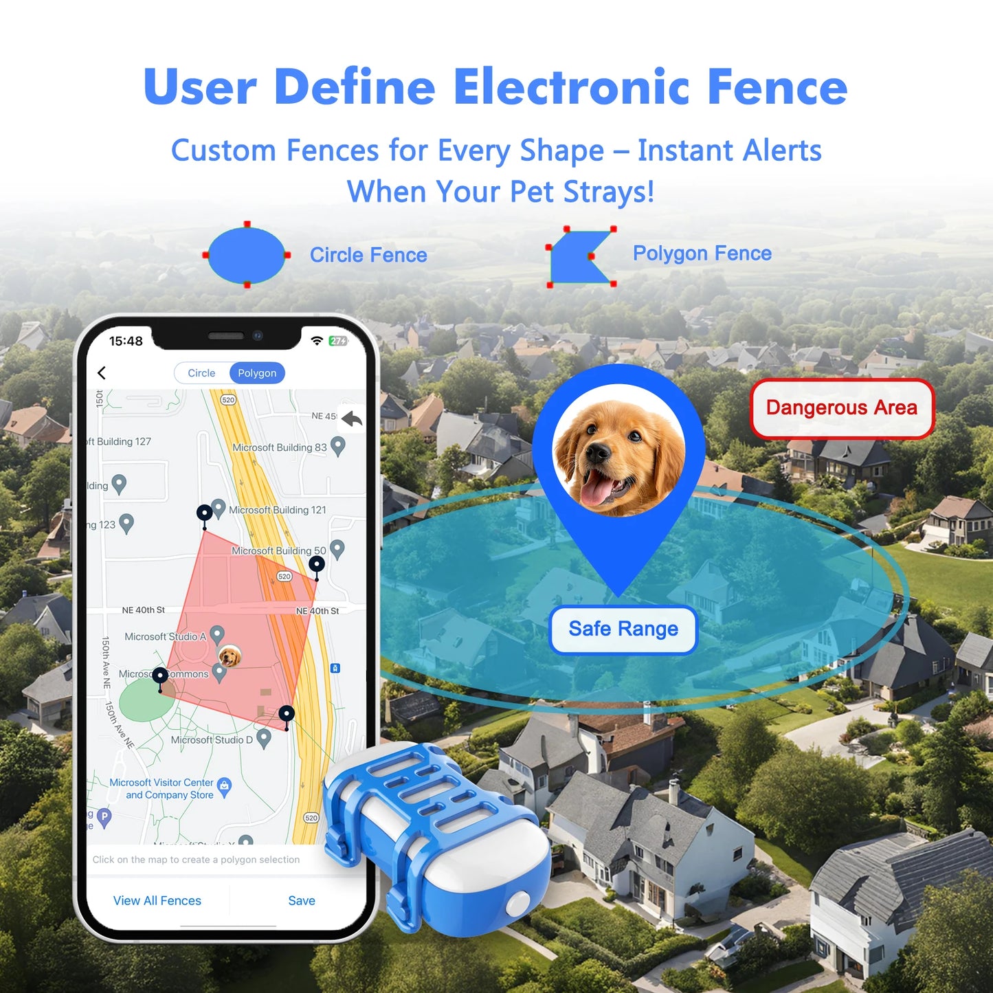 4G GPS Tracker Dog Cat Waterproof Locator App Live Tracking