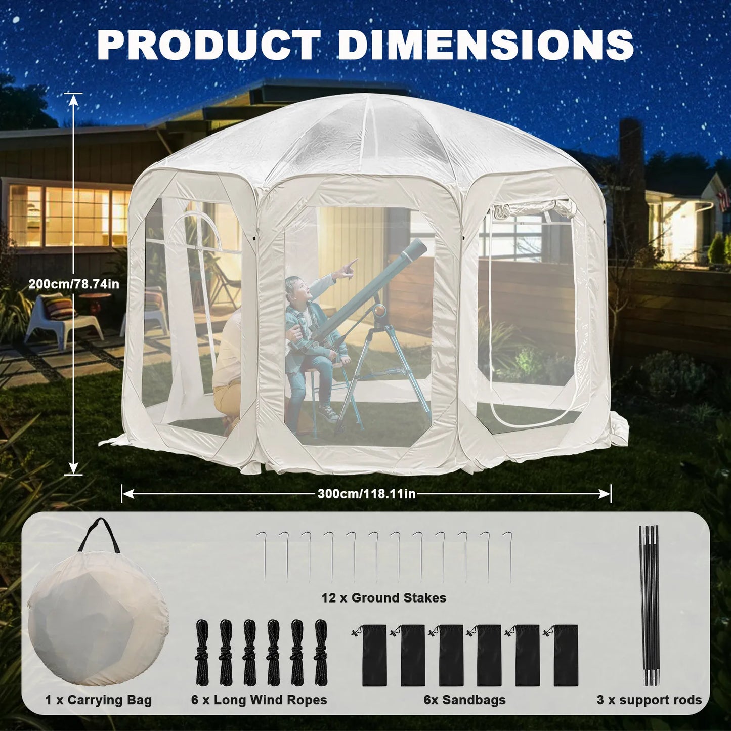 Portable Transparent Bubble Tent Folding For Camping