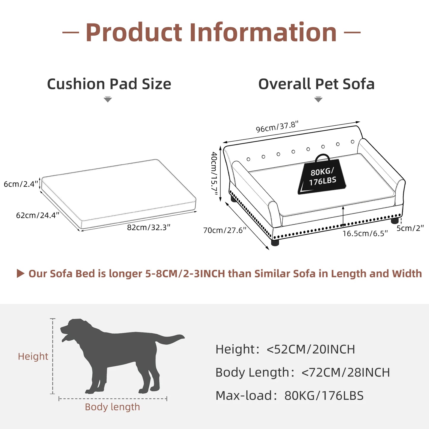 Elevated Extra Large Dog Bed Sofa Microfiber Leather Cover