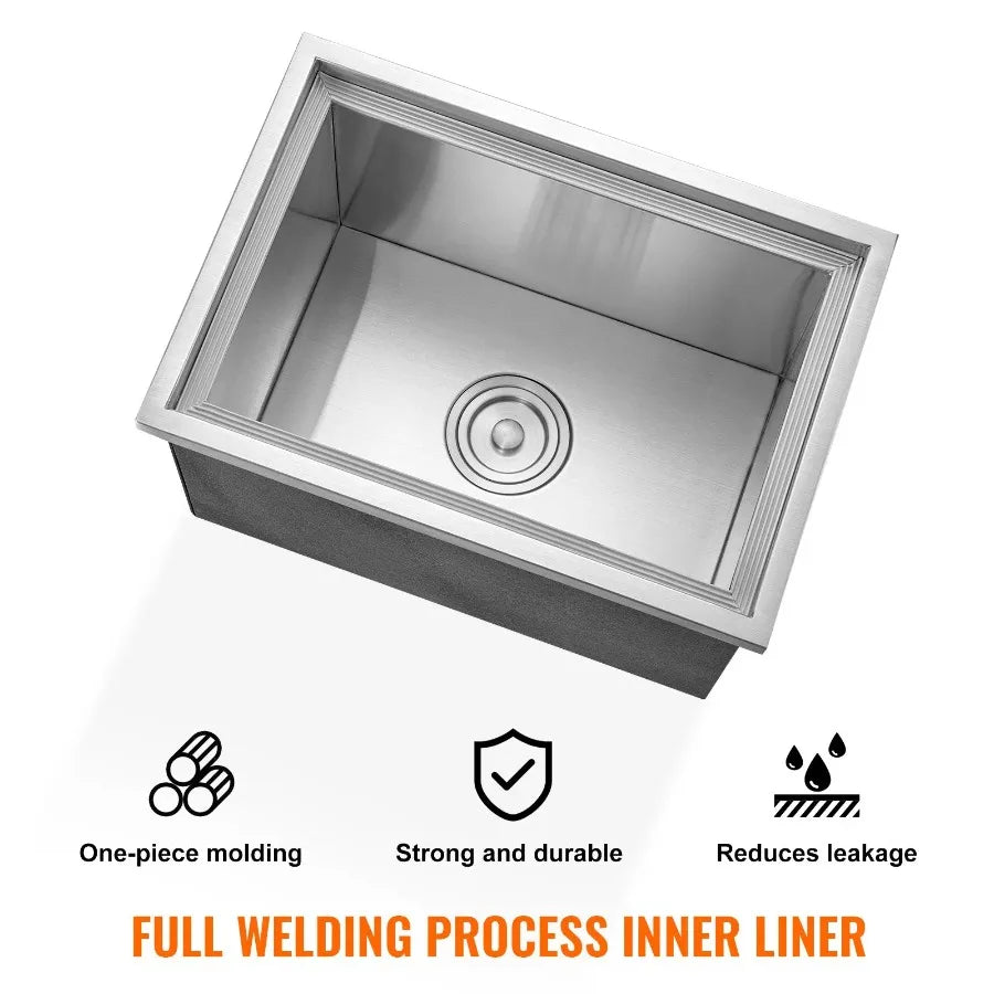 Drop In Ice Chest 20L X 14W X 12H Stainless Steel Ice Cooler Commercial Ice Bin With Cover 40 Qt Outdoor Kitchen Ice Bar Drain