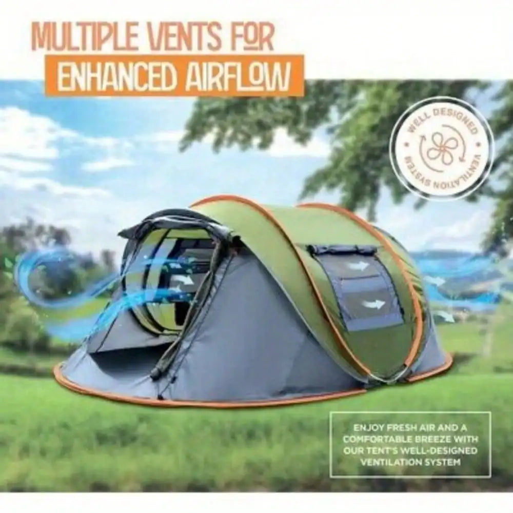 4 Person Pop Up Camping Tent Waterproof UPF 50 Shade