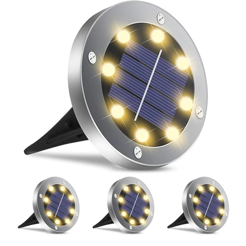 Solar Landscape Lights 8 LED Cool Warm Outdoor Garden