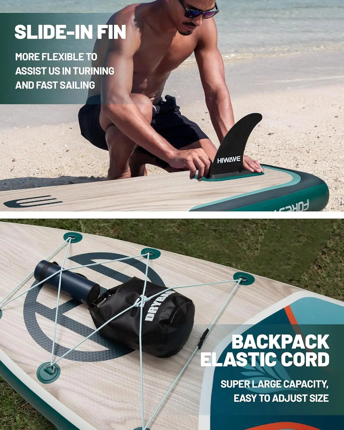 Inflatable Paddle Board 11 Feet x 34 Inches x 6 Inches Extra Wide SUP Board 350 Pound Capacity for Adults Suitable for Sea and Lakes