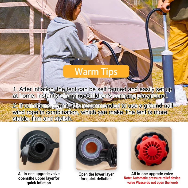 Inflatable Camping Tent 6 To 8 Person Quick Setup 4 Season