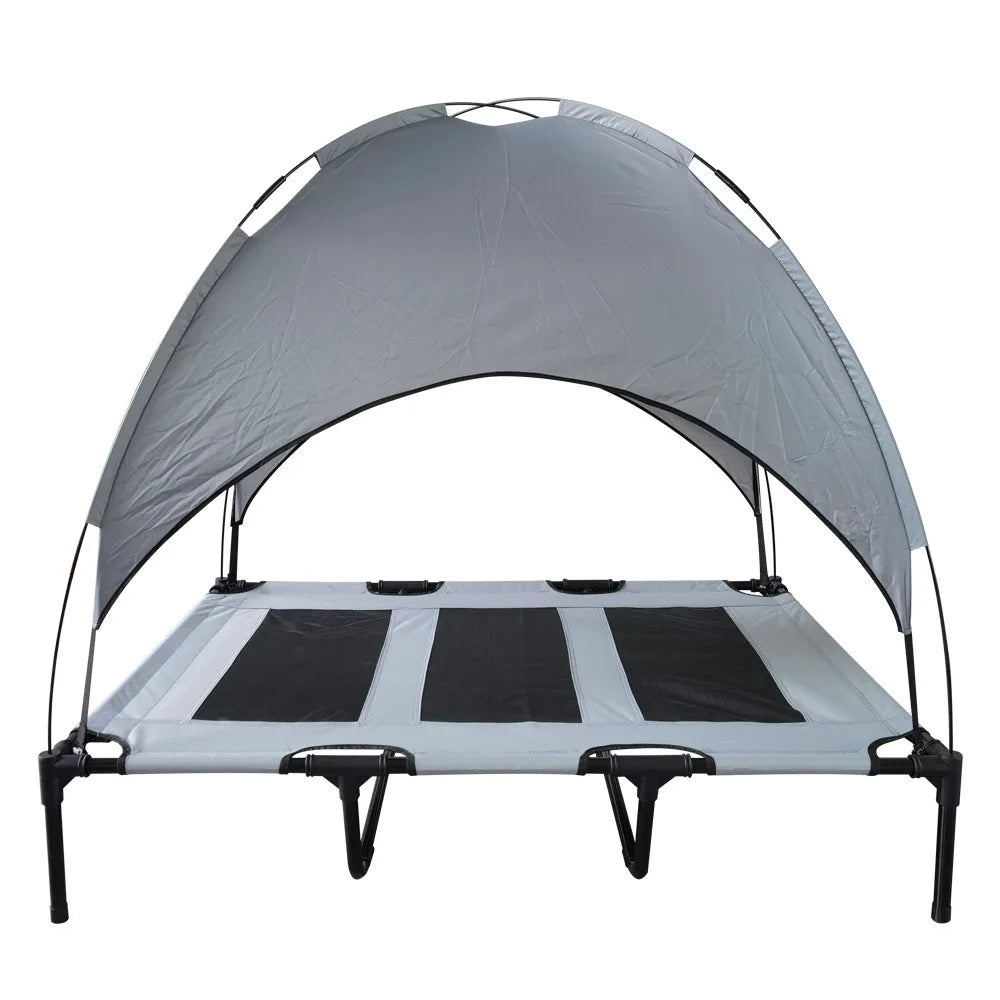 Elevated Dog Bed With Canopy Anti Slip Oxford Fabric