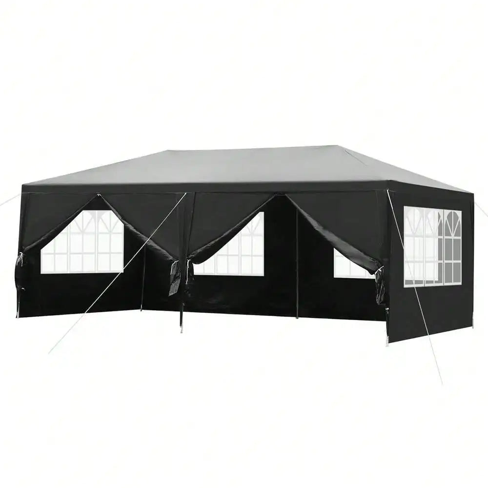 10 X 20 Canopy Tent Waterproof Party Gazebo Black Outdoor